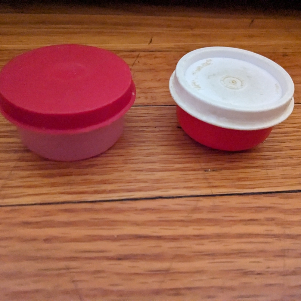 Vintage Red and White Tupperware Mini Containers